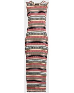 Weekend by Maxmara Sleeveless Jacquard Knit Bodycon Midi Dress - White