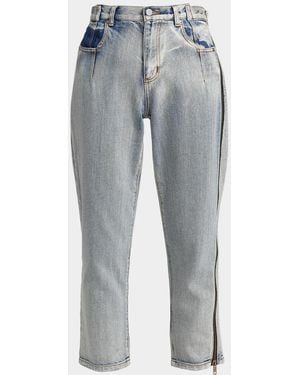 3.1 Phillip Lim Straight-Leg Cropped Jeans With Side Zipper Detail - Blue