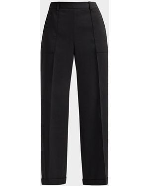 Tahari July The Adrianna Pleated-Front Straight-Leg Pants - Black