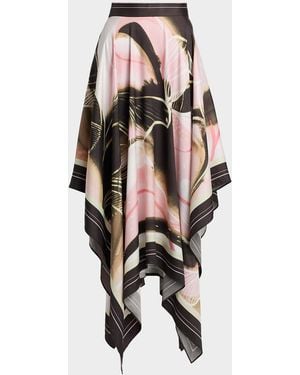 AMUR Letty Printed Scarf Midi Skirt - Multicolor
