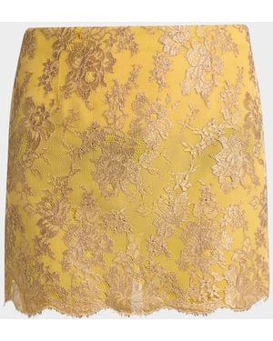 Saint Laurent Lace Mini Skirt - Yellow