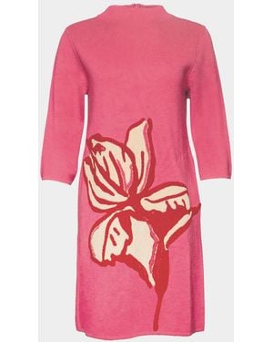 Frances Valentine Annie Floral-Embroidered Knit Mini Dress - Pink