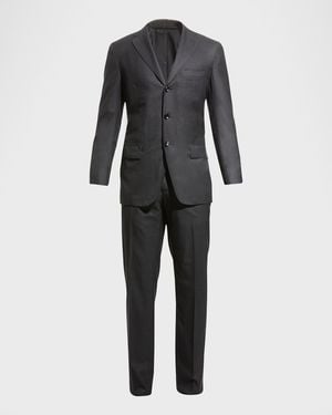 Kiton Apos;S Two-Piece Solid Wool Suit - Gray