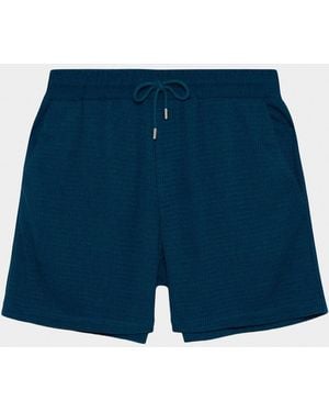 Jonathan Simkhai Apos;S Conroy Waffle-Weave Drawstring Shorts - Blue