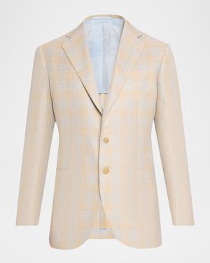 Cesare Attolini Apos;S Plaid Cashmere-Blend Sport Jacket - Natural