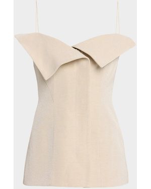 FFORME Eilwen Tailored Linen-Blend Sleeveless Top - Natural