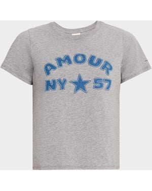 Cinq À Sept Amour 57 Shrunken Patchwork Tee - Gray