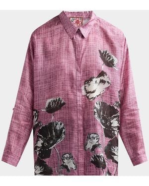 Johnny Was The Audrey Floral Silk Shirt - Pink