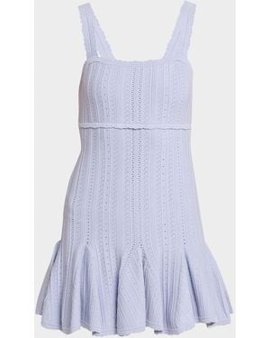 LoveShackFancy Tabatha Pointelle Knit Mini Dress - Purple