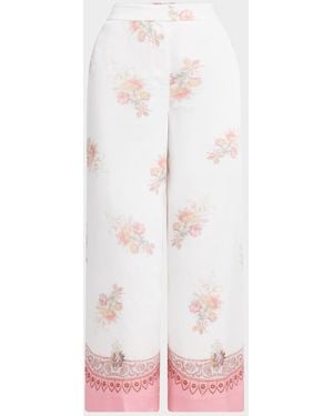 Kobi Halperin Zoe Cropped Floral-Print Pants - White