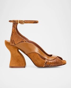Zimmermann Marvi 75Mm Leather Sandals - Brown