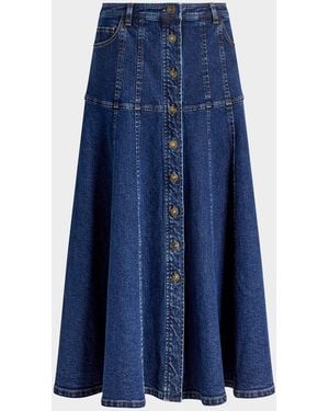Cinq À Sept Veena Denim Midi Skirt - Blue