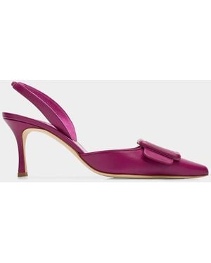 Manolo Blahnik Maysli 70Mm Slingback Pumps - Pink