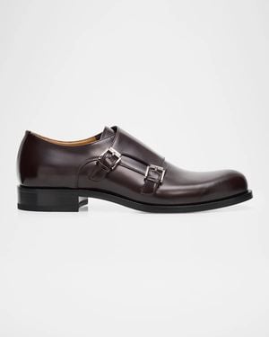 Christian Louboutin Apos;S Moustachou Double-Monk Strap Loafers - Brown
