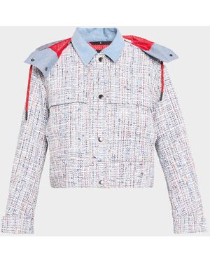 Moncler Termez Tweed Jacket With Detachable Hood - Multicolor