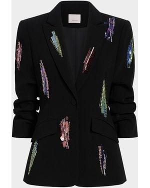 Cinq À Sept Cheyenne Sequined Whirl Blazer - Black