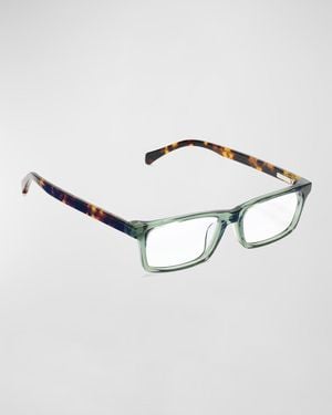 Eyebobs Number Cruncher Rectangle Acetate Reader Glasses - Metallic
