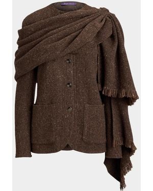 Ralph Lauren Alira Wool-Blend Donegal Tweed Jacket - Brown