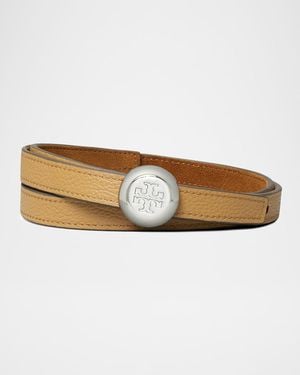 Tory Burch Romy Reversible Suede Belt - Natural