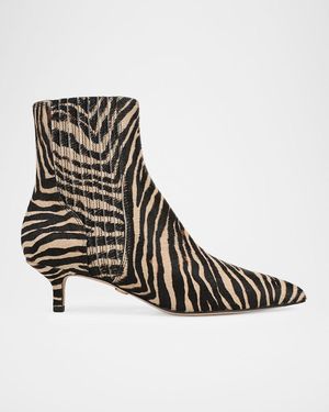 Veronica Beard 45Mm Lisa Zebra Calf Hair Ankle Boots - Black