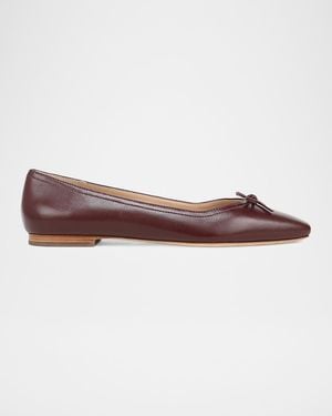 Veronica Beard Cailey Leather Ballerina Flats - Brown