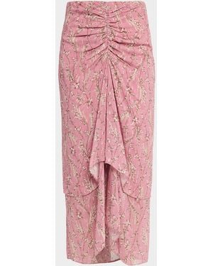 Veronica Beard Sira Floral Chiffon Skirt - Pink
