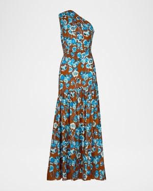 Smythe Duchess Floral Drop-Waist Maxi Dress - Blue