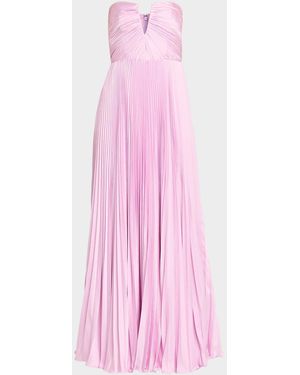 As It May Ella Strapless Pleated A-Line Gown - Pink