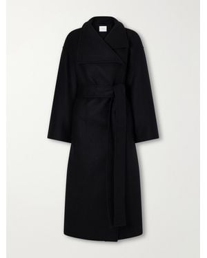 JOSEPH Fiore Belted Virgin Wool-Blend Coat - Black