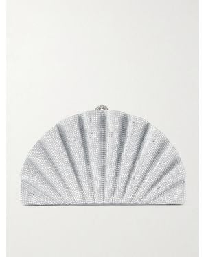 Judith Leiber Origami Fan Crystal-Embellished Shoulder Bag - Grey