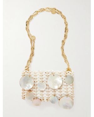 Rabanne 1969 Embellished-Tone Chainmail Shoulder Bag - Natural