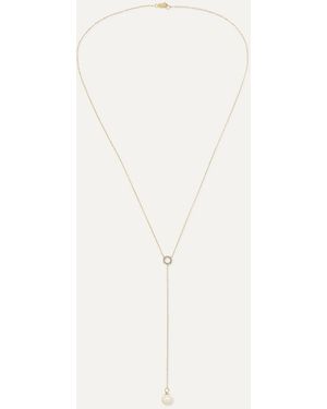Mateo 14-Karat, Diamond And Pearl Necklace - Metallic