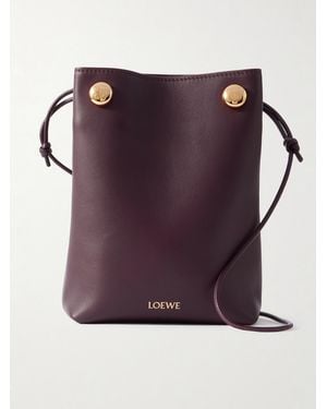 Loewe Pebble Embellished Leather Shoulder Bag - Purple