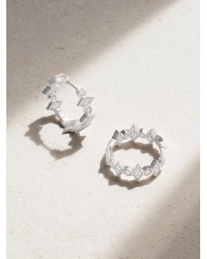 KOLOURS JEWELRY Hexagon Large 18-Karat Diamond Hoop Earrings - Natural
