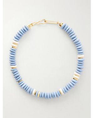 Lizzie Fortunato Laguna-Plated Beaded Necklace - Blue