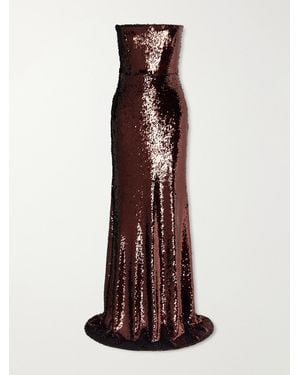 Alex Perry Sequin-Embellished Gown - Brown