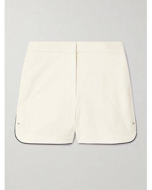 Max Mara Orbita Embellished Cotton-Blend Canvas Shorts - Natural