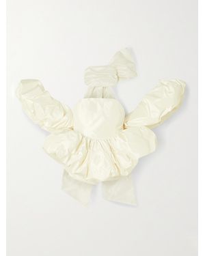 Miss Sohee The Vanguard Strapless Convertible Silk-Taffeta Peplum Top - Natural