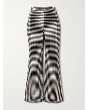 Cara Cara Christopher Houndstooth Wool-Blend Wide-Leg Pants - Black