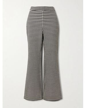 Cara Cara Christopher Houndstooth Wool-Blend Wide-Leg Pants - Black