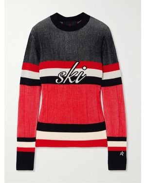 Perfect Moment Evie Intarsia Merino Wool Sweater - Red