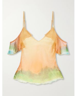 Donde Esteban Formentera Silk-Chiffon Tank - Yellow
