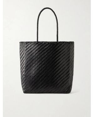 Dragon Diffusion Big Woven Leather Tote Bag - Black