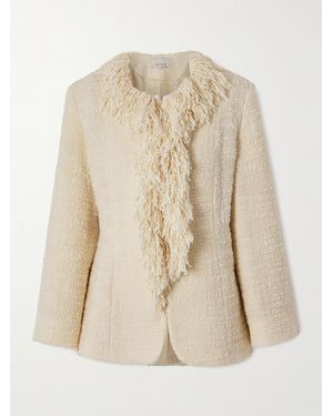 LIBEROWE Trader Fringed Wool-Blend Bouclé-Tweed Jacket - Natural