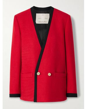 Giuliva Heritage The Charlotte Doppelreihiger Blazer Aus Einer Woll-Mohairmischung - Rot