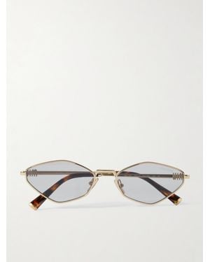 Miu Miu Hexagon-Frame-Tone Sunglasses - Metallic