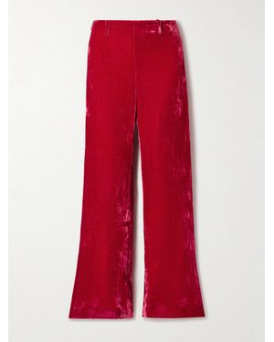 Alix Of Bohemia Charlie Crushed-Velvet Flared Pants