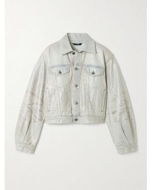 Haikure Simon Glam Glittered Denim Jacket - White