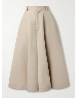 Bottega Veneta Midirock Aus Twill Aus Einer Biobaumwoll-Seidenmischung - Natur