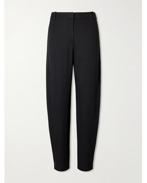 Tibi Grace Satin-Twill Tapered Trousers - Black